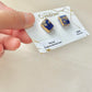 Hagi Ware Kintsugi Screw-Back Clip-On Earrings, Blue, Dangling, Traditional Craft, #489