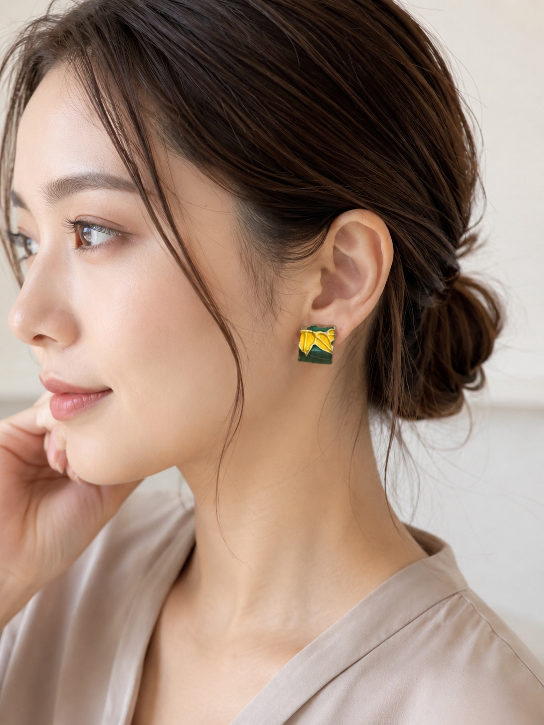 【Premium Series】 京・清水焼  金継ぎ サージカルステンレス ピアス 和柄 ゴールド 伝統工芸　＃a40