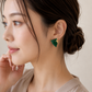 【Premium Series】 京・清水焼  金継ぎ サージカルステンレス ピアス グリーン 伝統工芸　＃a41