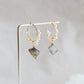 Arita Ware Kintsugi Earrings, Floral & Leaf Pattern, Surgical Stainless Steel, Traditional Craft, #433