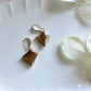 Arita Ware Kintsugi Earrings, Floral & Leaf Pattern, Surgical Stainless Steel, Traditional Craft, #433
