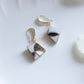 Arita Ware Kintsugi Earrings, Floral & Leaf Pattern, Surgical Stainless Steel, Traditional Craft, #433