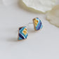 Arita Ware Kintsugi Earrings, Floral & Leaf Pattern, Surgical Stainless Steel, Traditional Craft, #433