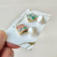 Imari Ware Kintsugi Titanium Earrings Gold Carnelian