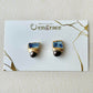 Imari Ware Kintsugi Titanium Earrings Gold Carnelian