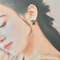 Imari Ware Kintsugi Titanium Earrings Gold Carnelian