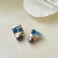 Imari Ware Kintsugi Titanium Earrings Gold Carnelian