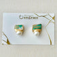 Imari Ware Kintsugi Titanium Earrings Gold Carnelian