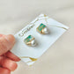 Imari Ware Kintsugi Titanium Earrings Gold Carnelian