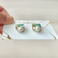 Imari Ware Kintsugi Titanium Earrings Gold Carnelian