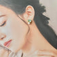 Imari Ware Kintsugi Titanium Earrings Gold Carnelian