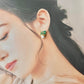 Imari Ware Kintsugi Titanium Earrings Gold Carnelian