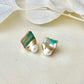 Imari Ware Kintsugi Titanium Earrings Gold Carnelian