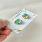 Imari Ware Kintsugi Titanium Earrings Gold Carnelian