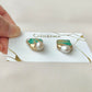 Imari Ware Kintsugi Titanium Earrings Gold Carnelian
