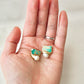 Imari Ware Kintsugi Titanium Earrings Gold Carnelian