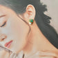 Imari Ware Kintsugi Titanium Earrings Gold Carnelian
