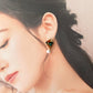 Imari Ware Kintsugi Titanium Earrings Gold Carnelian