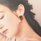 Imari Ware Kintsugi Titanium Earrings Gold Carnelian