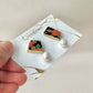 Imari Ware Kintsugi Titanium Earrings Gold Carnelian