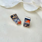Imari Ware Kintsugi Titanium Earrings Gold Carnelian