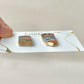 Imari Ware Kintsugi Titanium Earrings Gold Carnelian