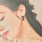 Imari Ware Kintsugi Titanium Earrings Gold Carnelian