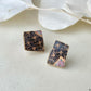 Imari Ware Kintsugi Titanium Earrings Gold Carnelian
