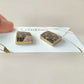 Imari Ware Kintsugi Titanium Earrings Gold Carnelian