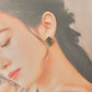 Imari Ware Kintsugi Titanium Earrings Gold Carnelian