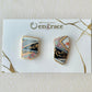 Imari Ware Kintsugi Titanium Earrings Gold Carnelian