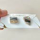 Imari Ware Kintsugi Titanium Earrings Gold Carnelian