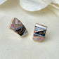 Imari Ware Kintsugi Titanium Earrings Gold Carnelian