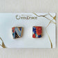 Imari Ware Kintsugi Titanium Earrings Gold Carnelian