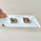 Imari Ware Kintsugi Titanium Earrings Gold Carnelian
