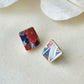 Imari Ware Kintsugi Titanium Earrings Gold Carnelian