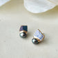 Imari Ware Kintsugi Titanium Earrings Gold Carnelian