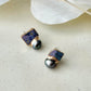 Imari Ware Kintsugi Titanium Earrings Gold Carnelian