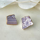 Imari Ware Kintsugi Titanium Earrings Gold Carnelian