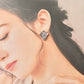 Imari Ware Kintsugi Titanium Earrings Gold Carnelian