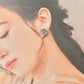 Imari Ware Kintsugi Titanium Earrings Gold Carnelian