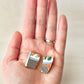 Imari Ware Kintsugi Titanium Earrings Gold Carnelian