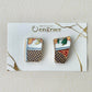 Imari Ware Kintsugi Titanium Earrings Gold Carnelian