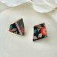 Imari Ware Kintsugi Titanium Earrings Gold Carnelian