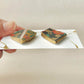 Imari Ware Kintsugi Titanium Earrings Gold Carnelian