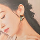 Imari Ware Kintsugi Titanium Earrings Gold Carnelian