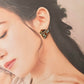 Imari Ware Kintsugi Titanium Earrings Gold Carnelian