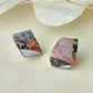 Imari Ware Kintsugi Titanium Earrings Gold Carnelian