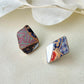 Imari Ware Kintsugi Titanium Earrings Gold Carnelian
