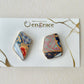 Imari Ware Kintsugi Titanium Earrings Gold Carnelian